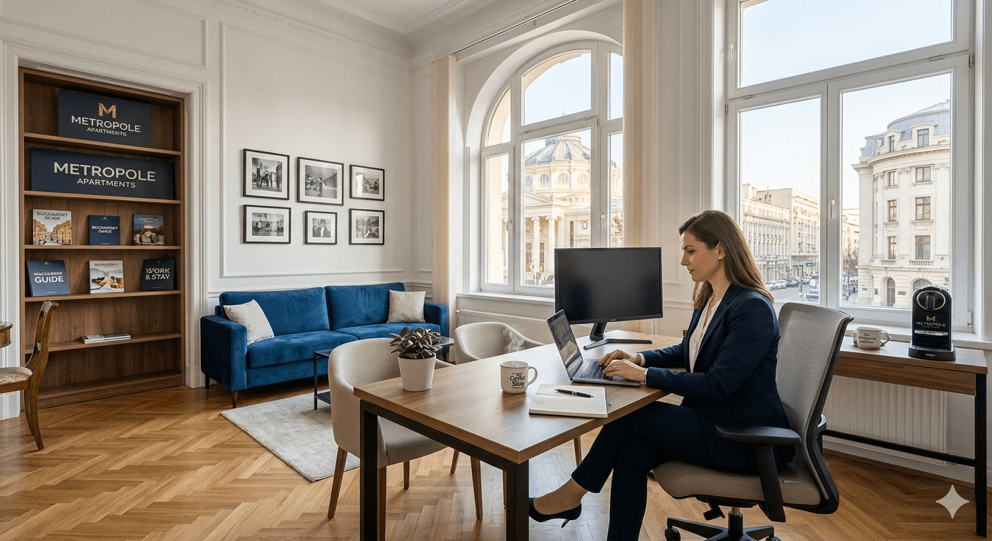 Work-friendly designer apartment near University Square, Bucharest | Metropole Apartments
