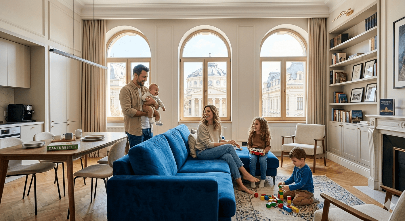 Family friendly apartments in Bucharest | Spacious 3-bedroom suite with Cismigiu view, Metropole